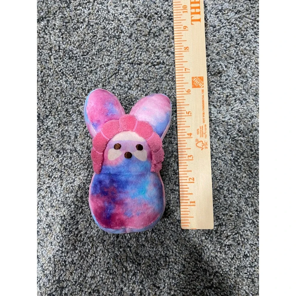 Peeps Plush Bunny Unisex Small Pink Excellent Galaxy Tie Dye Ruffle Detail